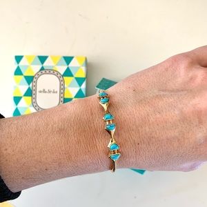 Stella and Dot gold/turquoise cuff